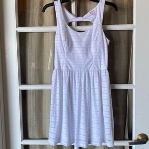 Candies, white lace, mini dress, open back, size M